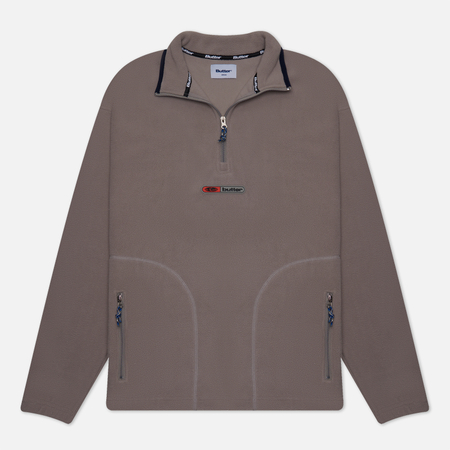 фото Мужская толстовка butter goods pitch quarter zip, цвет серый, размер s
