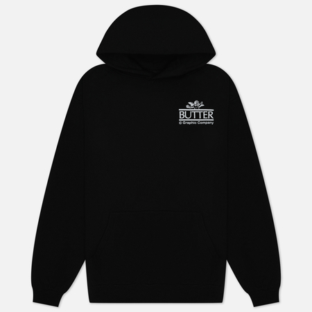 фото Мужская толстовка butter goods cherub hoodie, цвет чёрный, размер s