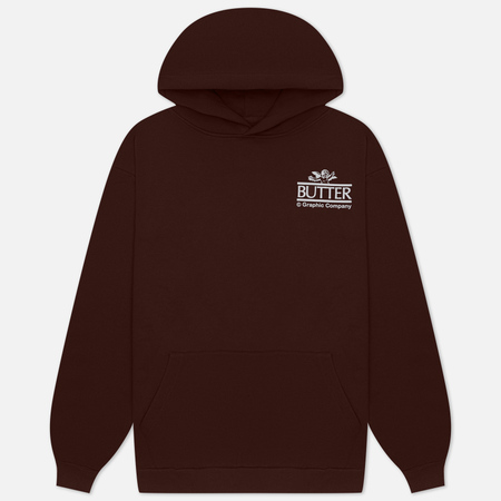 фото Мужская толстовка butter goods cherub hoodie, цвет коричневый, размер s