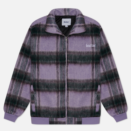 фото Мужская демисезонная куртка butter goods hairy plaid, цвет фиолетовый, размер s