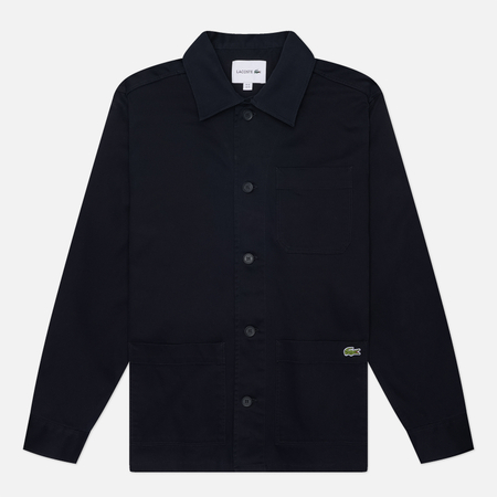фото Мужская рубашка lacoste cotton patch, цвет чёрный, размер 41