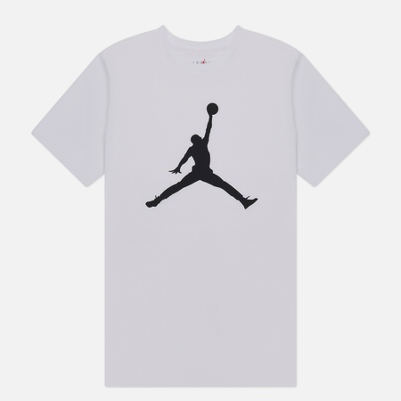 фото Мужская футболка jordan jumpman crew, цвет белый, размер m