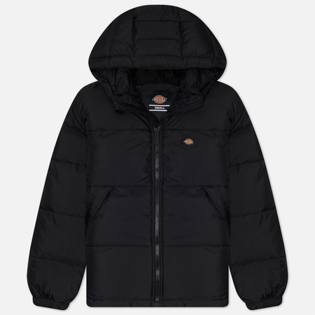 фото Женский пуховик dickies alatna oversized puffer, цвет чёрный, размер xs