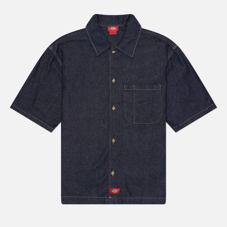 фото Мужская рубашка dickies denim, цвет синий, размер xxl