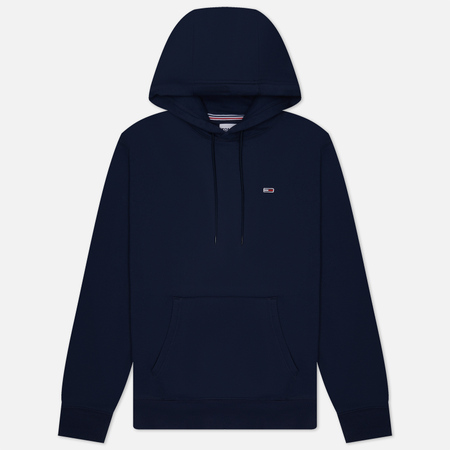 фото Мужская толстовка tommy jeans regular fleece hoodie, цвет синий, размер s