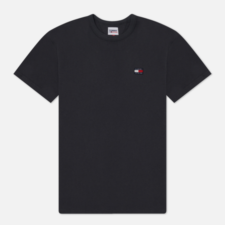 фото Мужская футболка tommy jeans classics tommy xs badge, цвет серый, размер s