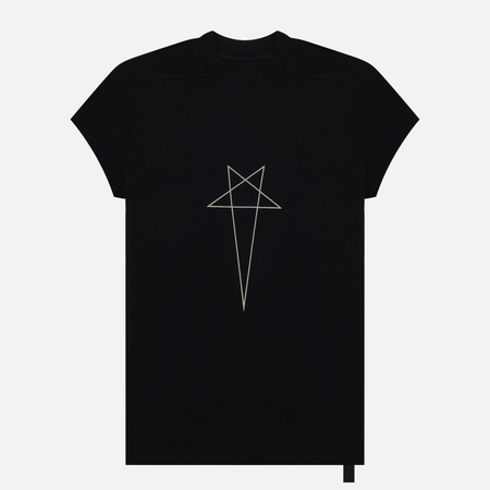 фото Женская футболка rick owens drkshdw luxor small level t pentagram logo, цвет чёрный, размер xs