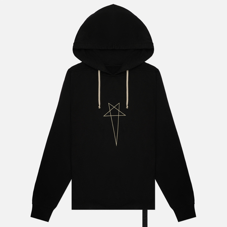 фото Мужская толстовка rick owens drkshdw concordians oversized hoodie pentagram print, цвет чёрный, размер l