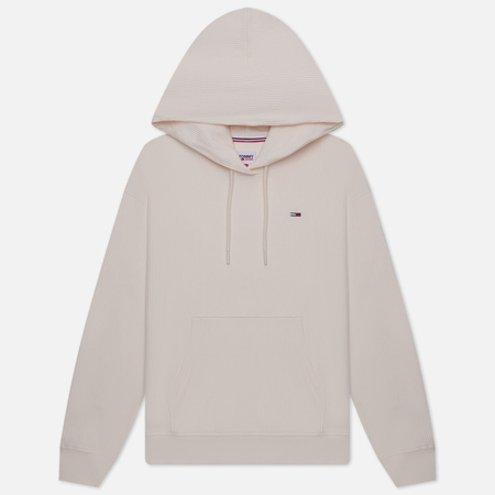 фото Женская толстовка tommy jeans boxy ottoman hoodie, цвет белый, размер xs