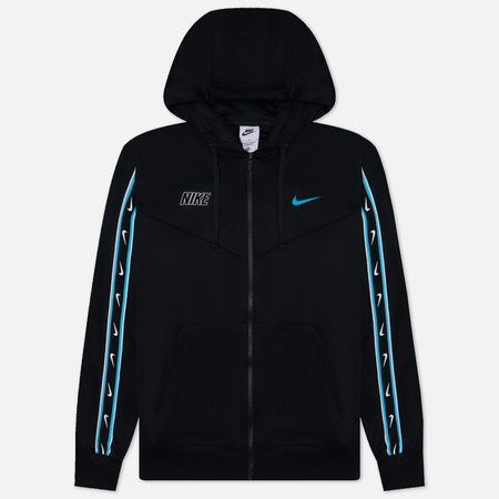 фото Мужская толстовка nike repeat full-zip hoodie, цвет чёрный, размер s