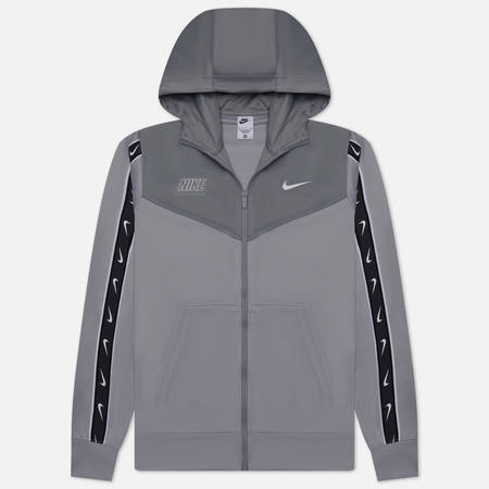 фото Мужская толстовка nike repeat full-zip hoodie, цвет серый, размер s