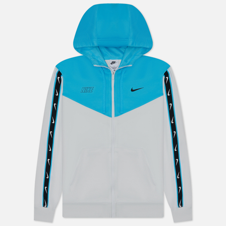 фото Мужская толстовка nike repeat full-zip hoodie, цвет белый, размер s