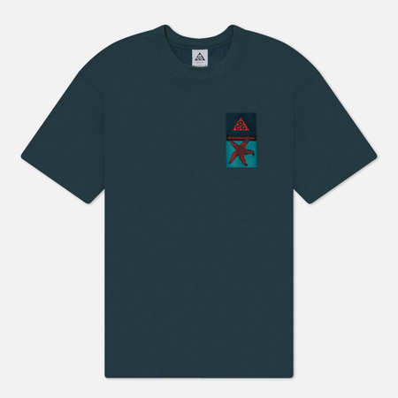 фото Мужская футболка nike acg patch, цвет зелёный, размер s