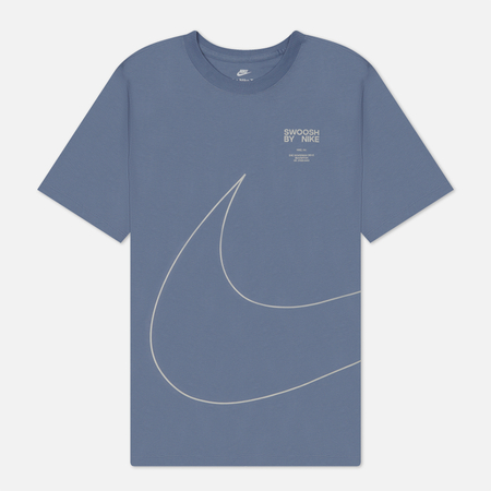 фото Мужская футболка nike big swoosh 2, цвет голубой, размер s