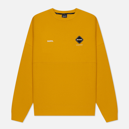 фото Мужская толстовка f.c. real bristol star applique team crew neck, цвет жёлтый, размер s