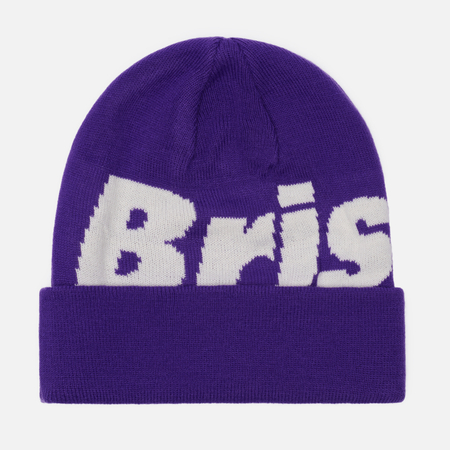 фото Шапка f.c. real bristol big logo knit, цвет фиолетовый