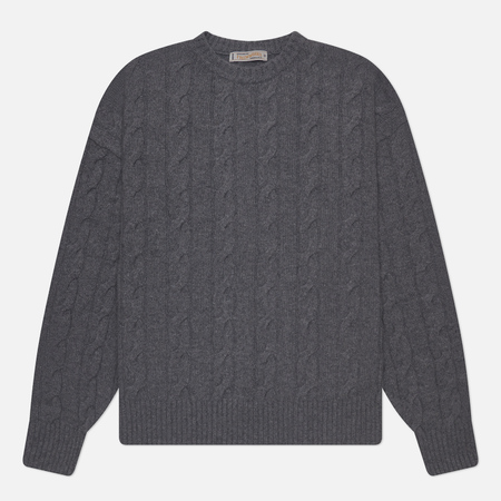 фото Мужской свитер frizmworks wool cable relax, цвет серый, размер m
