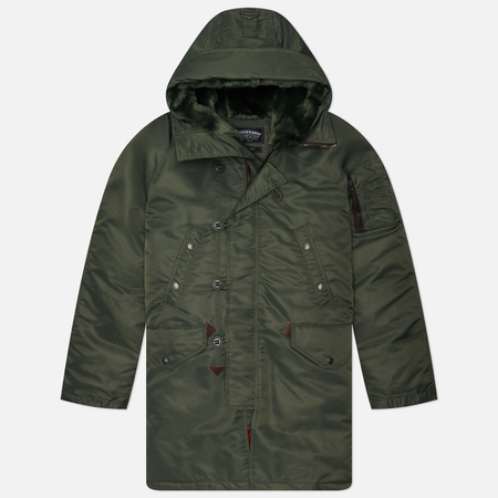 фото Мужская куртка парка frizmworks heavy nylon n3b, цвет зелёный, размер m