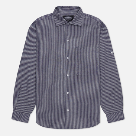 фото Мужская рубашка frizmworks seersucker stripe napoli, цвет синий, размер m