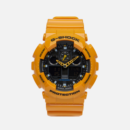 фото Наручные часы casio g-shock ga-100a-9a, цвет жёлтый