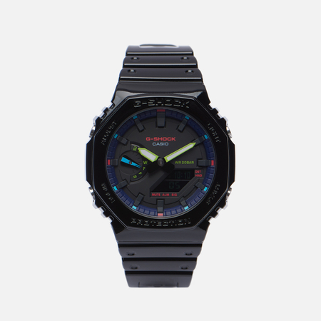 фото Наручные часы casio g-shock ga-2100rgb-1a virtual rainbow, цвет чёрный