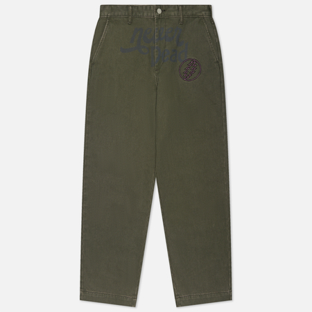 фото Мужские брюки thisisneverthat x grateful dead never dead work, цвет оливковый, размер s