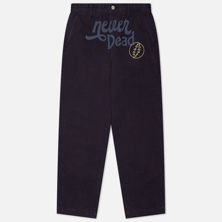 фото Мужские брюки thisisneverthat x grateful dead never dead work, цвет синий, размер s