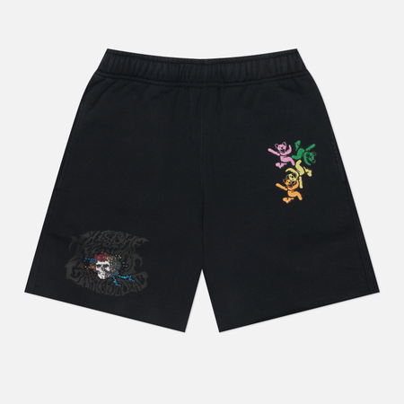 фото Мужские шорты thisisneverthat grateful dead ol'dancing bears washed sweat, цвет чёрный, размер s