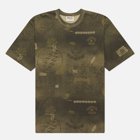 фото Мужская футболка thisisneverthat grateful dead iconography, цвет оливковый, размер m