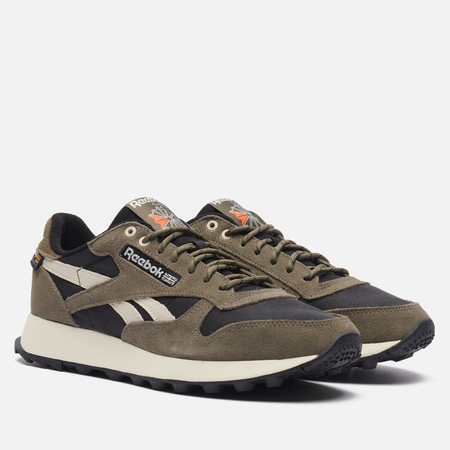фото Мужские кроссовки reebok classic leather cordura, цвет оливковый, размер 40 eu