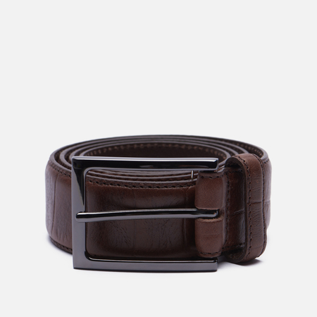 фото Ремень hackett croc embossed, цвет коричневый, размер 28