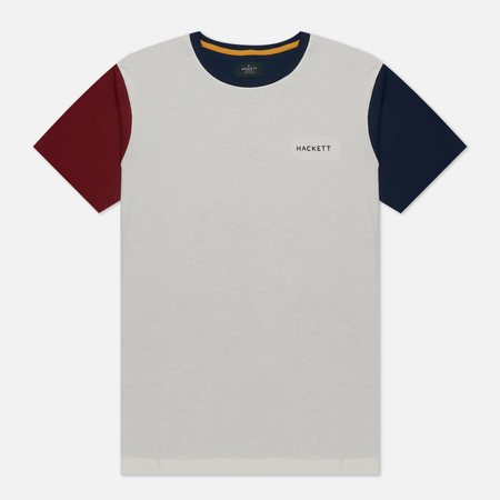 фото Мужская футболка hackett heritage multi, цвет белый, размер s