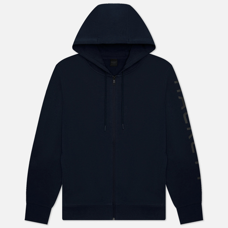 фото Мужская толстовка hackett essential hoodie full zip, цвет синий, размер s