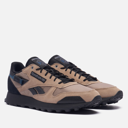 фото Мужские кроссовки reebok classic leather, цвет бежевый, размер 40.5 eu