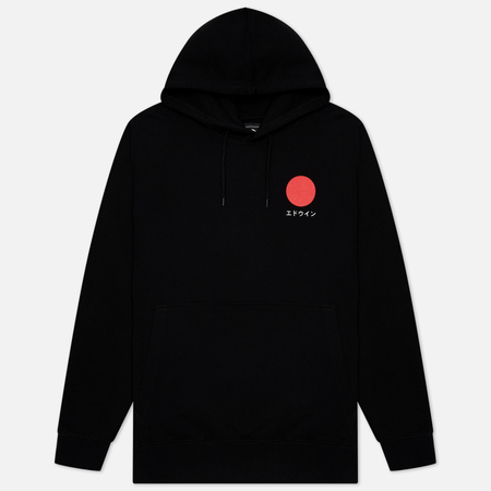 фото Мужская толстовка edwin japanese sun hoodie, цвет чёрный, размер s