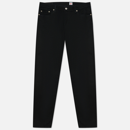 фото Мужские джинсы edwin regular tapered kaihara black x black stretch denim 12.5 oz, цвет чёрный, размер 32/32