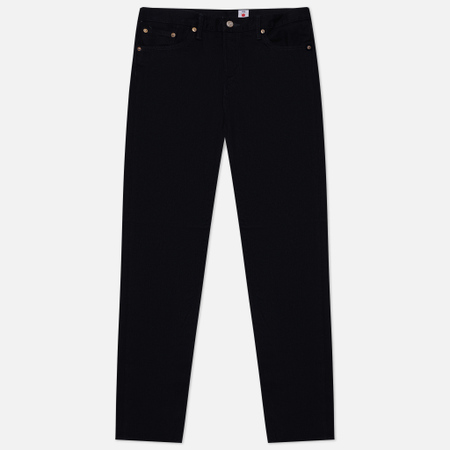 фото Мужские джинсы edwin slim tapered kaihara black x black stretch green x white selvage 12.5 oz, цвет чёрный, размер 34/34