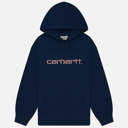 фото Женская толстовка carhartt wip w' hooded carhartt, цвет синий, размер m