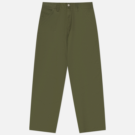 фото Мужские брюки carhartt wip simple, цвет оливковый, размер 33