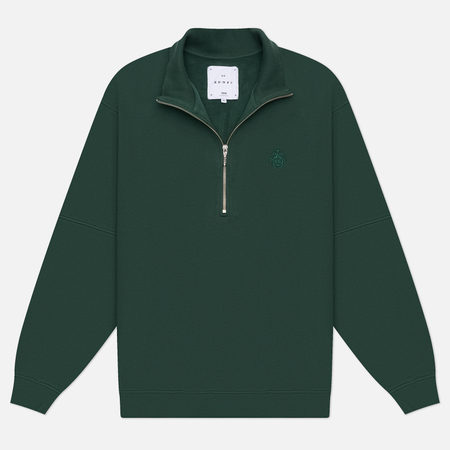 фото Мужская толстовка edwin koji half zip, цвет зелёный, размер xl