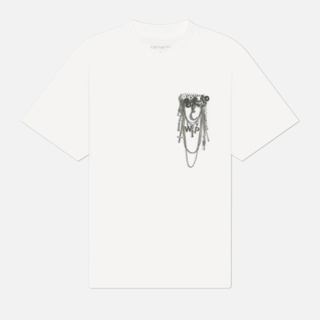 фото Женская футболка carhartt wip w' inverted charm, цвет белый, размер xs