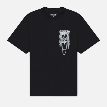фото Женская футболка carhartt wip w' inverted charm, цвет чёрный, размер s