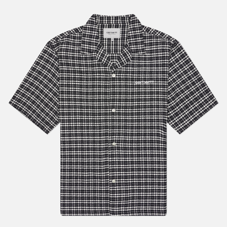 фото Мужская рубашка carhartt wip kander, цвет чёрный, размер l