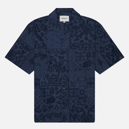 фото Мужская рубашка carhartt wip vestige, цвет синий, размер m