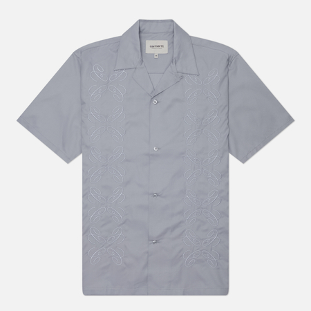 фото Мужская рубашка carhartt wip signet, цвет серый, размер xl