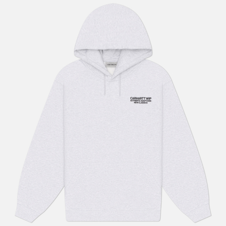фото Мужская толстовка carhartt wip hooded sean hamilton, цвет серый, размер s
