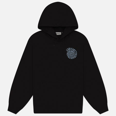фото Мужская толстовка carhartt wip hooded spiral, цвет чёрный, размер m