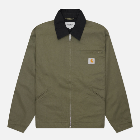 фото Мужская куртка ветровка carhartt wip og detroit, цвет оливковый, размер m