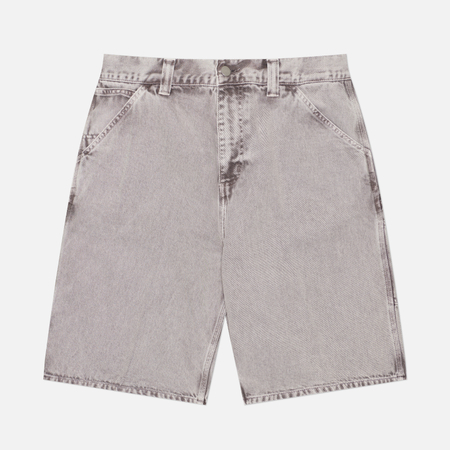 фото Мужские шорты carhartt wip og single knee smithfield color denim 13.5 oz, цвет серый, размер xxl