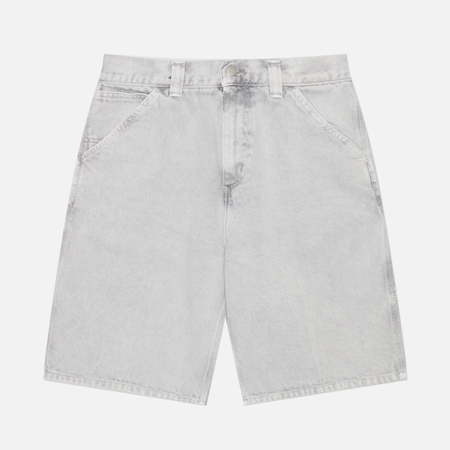 фото Мужские шорты carhartt wip og single knee smithfield color denim 13.5 oz, цвет серый, размер l